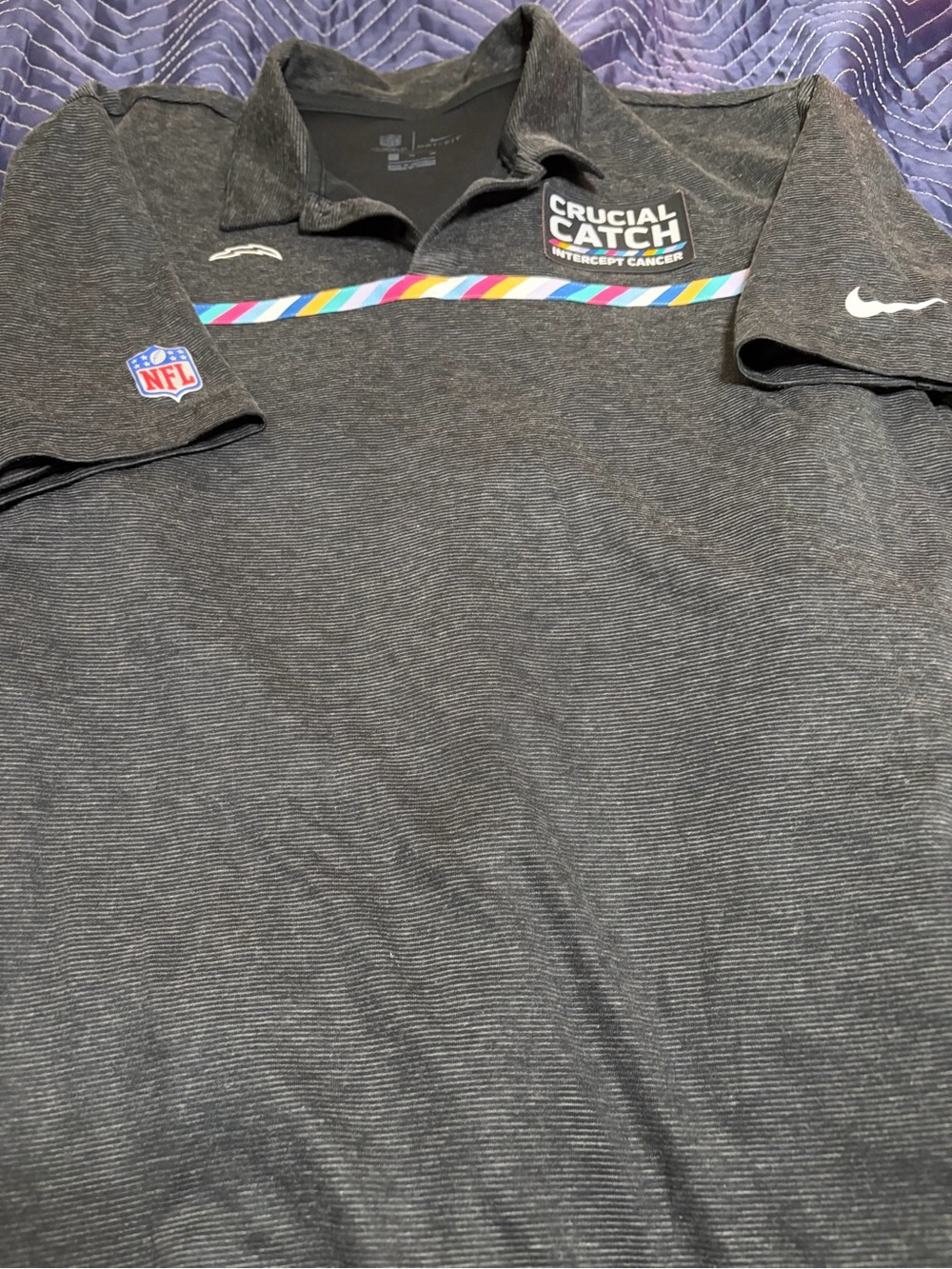 NFL LA Chargers Crucial Catch Black Mens XLPolo